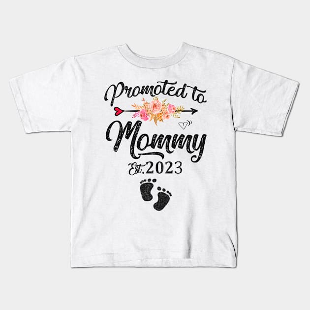 promoted to mommy 2023 Kids T-Shirt by Leosit